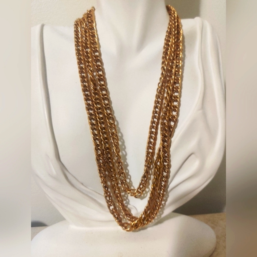 Vintage Crown Trifari Ultra long chain necklace